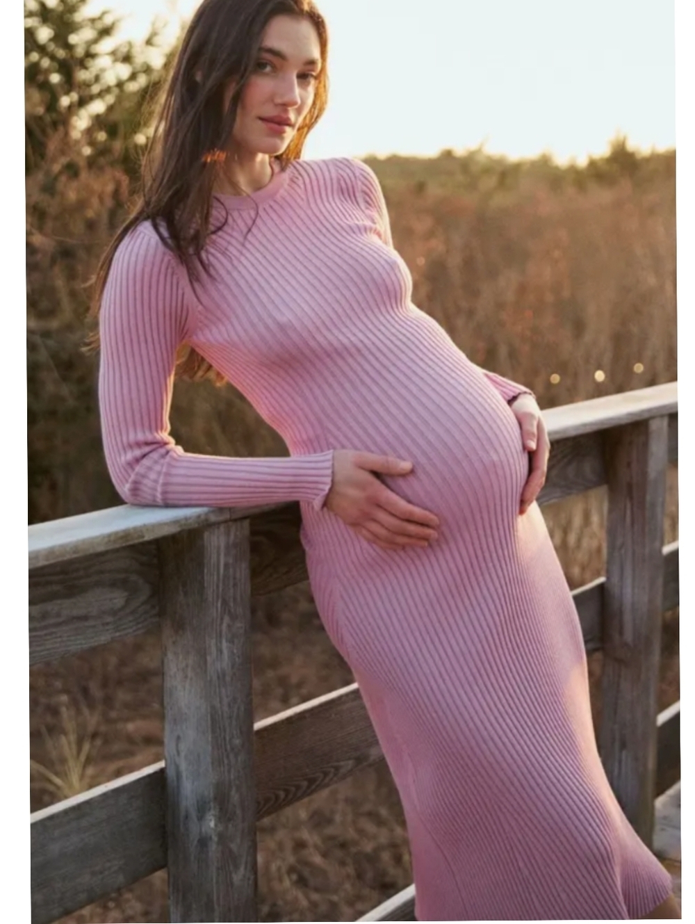 NEW Hatch Eliana Ribbed Sculpted Midi Dress